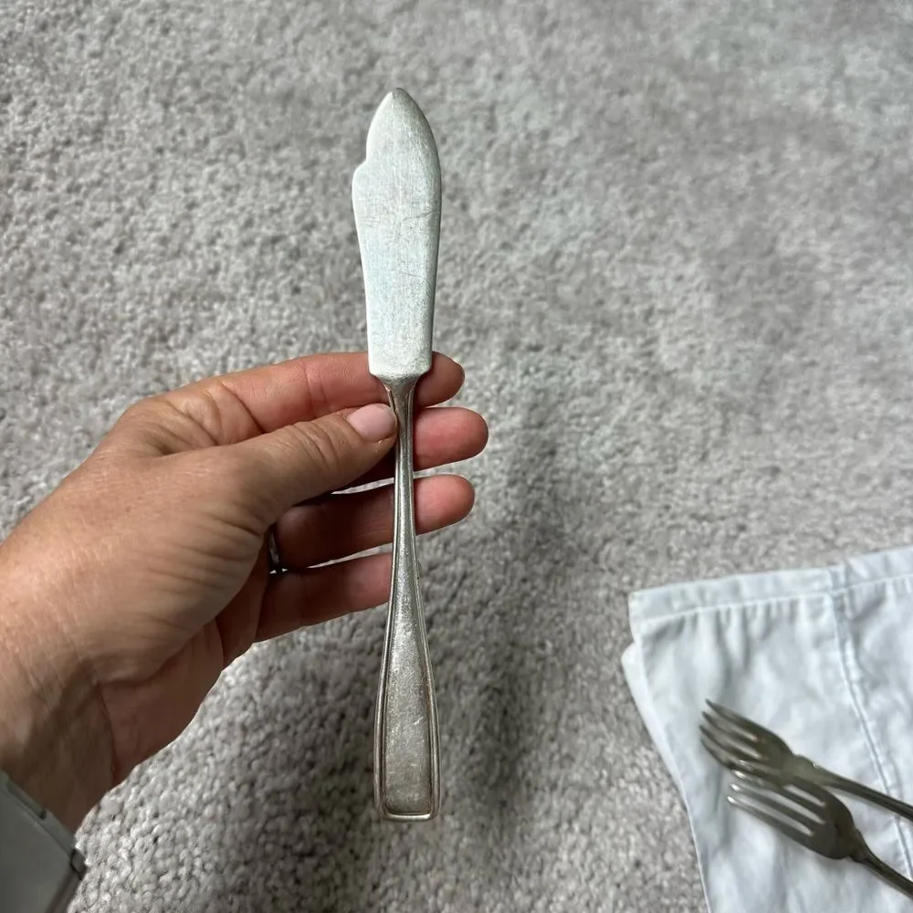 AWS Wellner 24 Piece Fish Knife & Fork Set  Silver Plated Vintage Circa 1930's